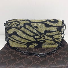 Vintage 2000 Tom Ford for Gucci Zebra Beaded Shoulder Flap Bag (Sac à bandoulière avec perles)