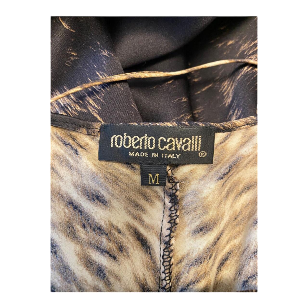 Vintage 2000 Y2K Roberto Cavalli Silk Leopard Animal Print Bias Maxi Train Dress For Sale 6