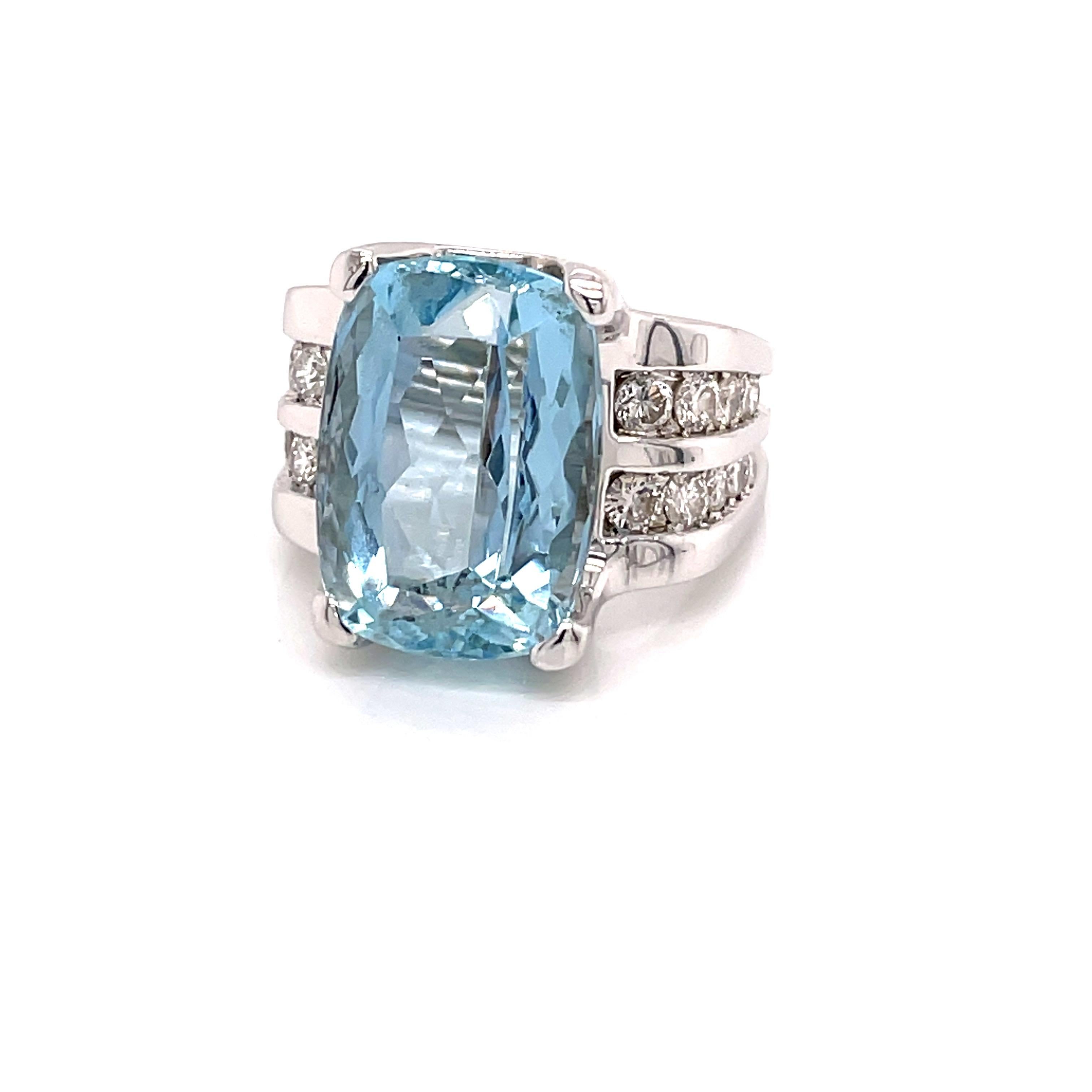 Vintage-Aquarellring mit 12 Karat Diamanten im Kissenschliff, 2000er Jahre 1