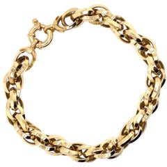 18 Karat Gelbgold Dreifach-Kabel-Gliederarmband, 2000er Jahre