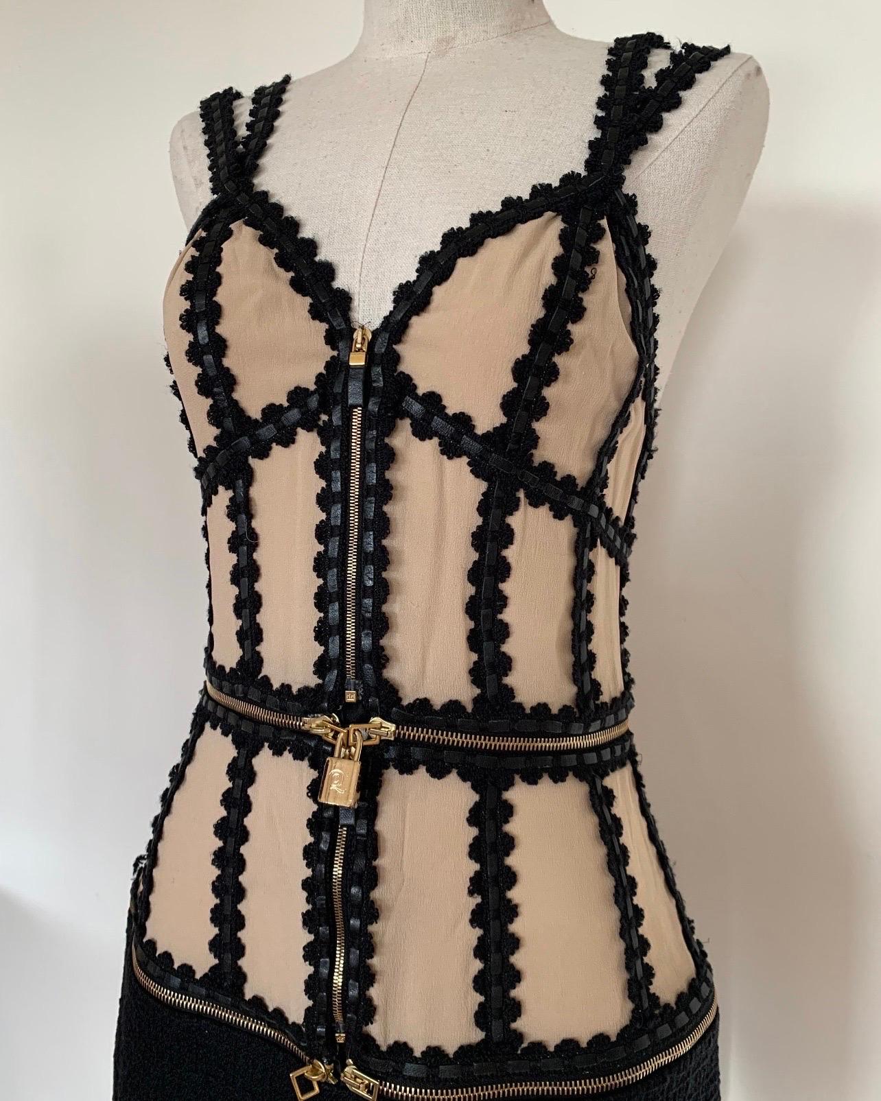 Black Vintage 2000s Alexander McQueen Dress that Transforms to a Crop Top or Corset For Sale
