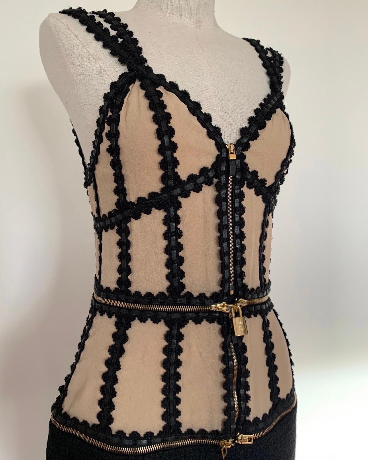 Vintage 2000s Alexander McQueen Dress that Transforms to a Crop Top or Corset For Sale 1