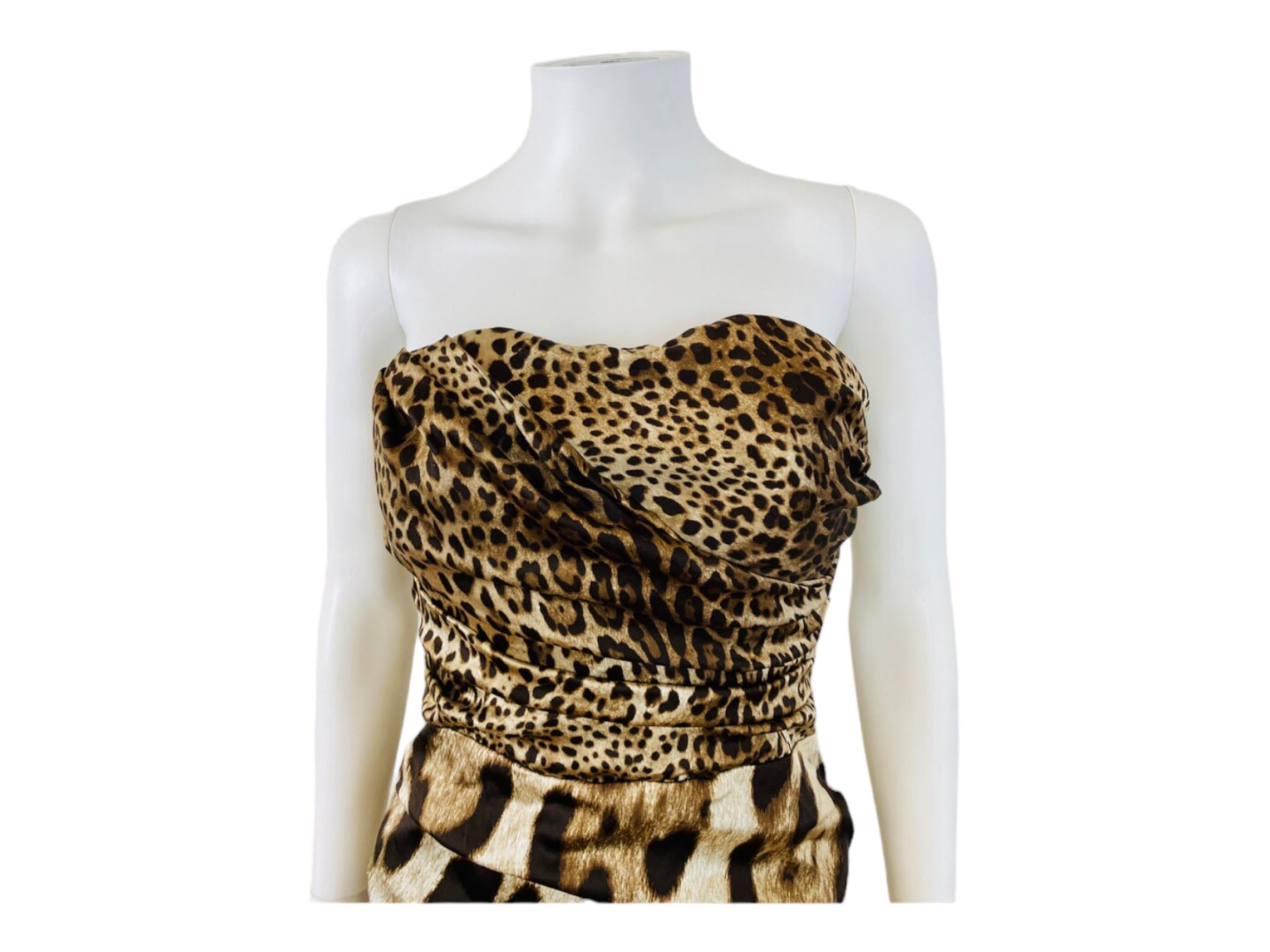 Women's Vintage 2000s Animal Leopard Cheetah Print Dolce & Gabbana Silk Mini Dress For Sale