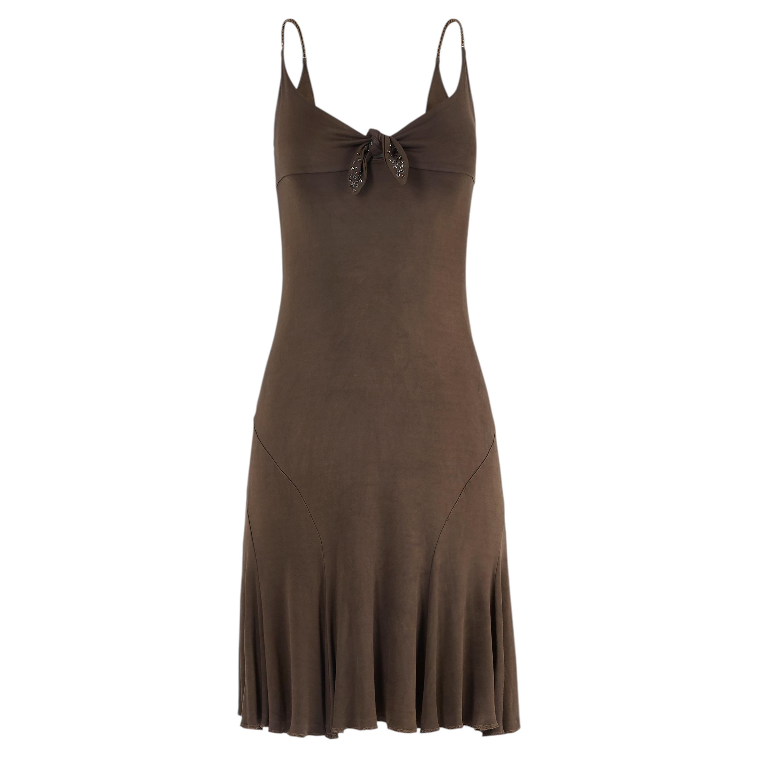 bottega brown dress Bottega Veneta Elegant Viscose Brown Dress main image 1