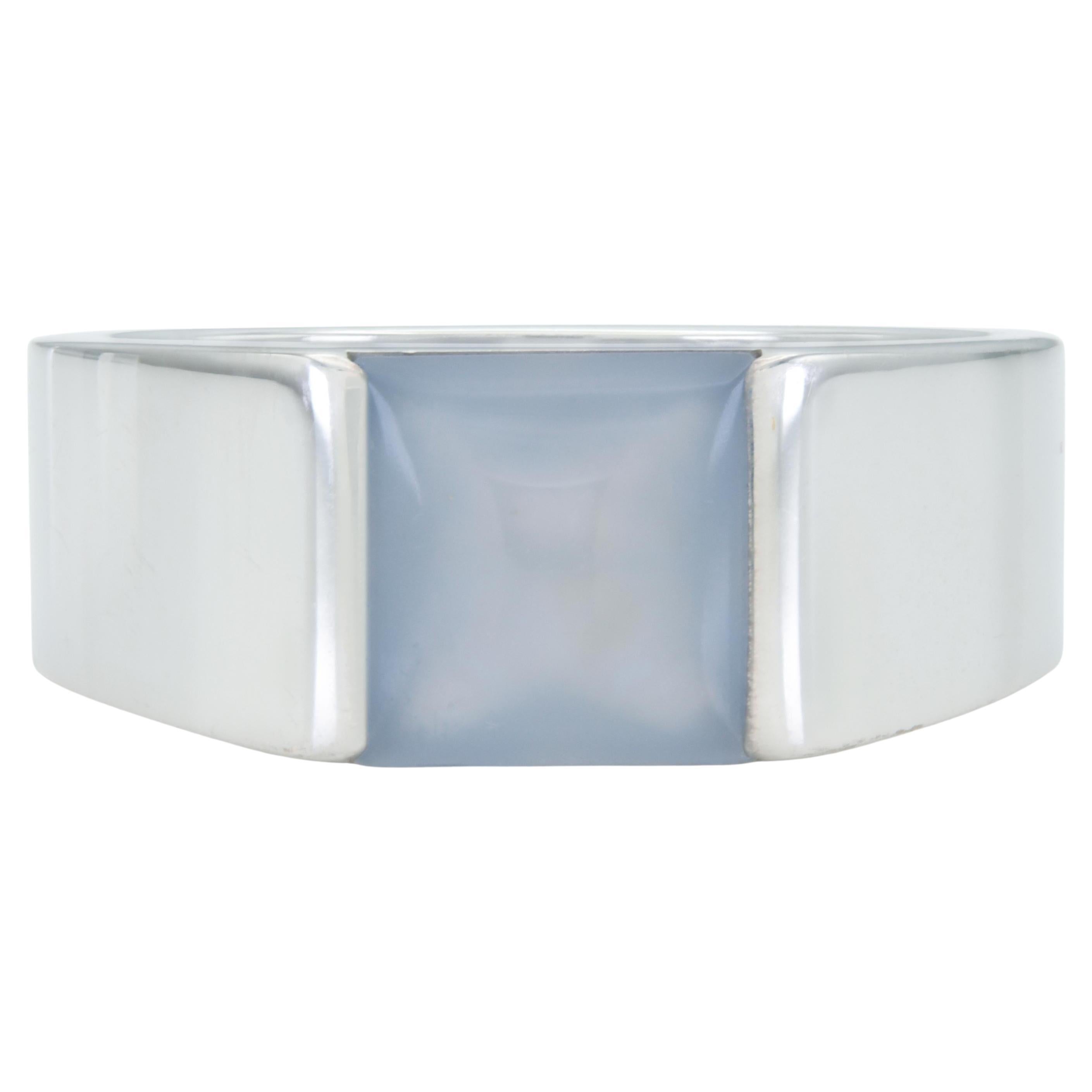 Vintage 2000s Cartier Moonstone Tank Ring For Sale