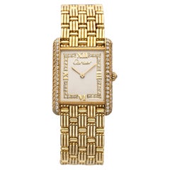 Vintage 2000s Cartier Tank Louis WA3001A7 18K Yellow Gold Quartz Diamond Dial