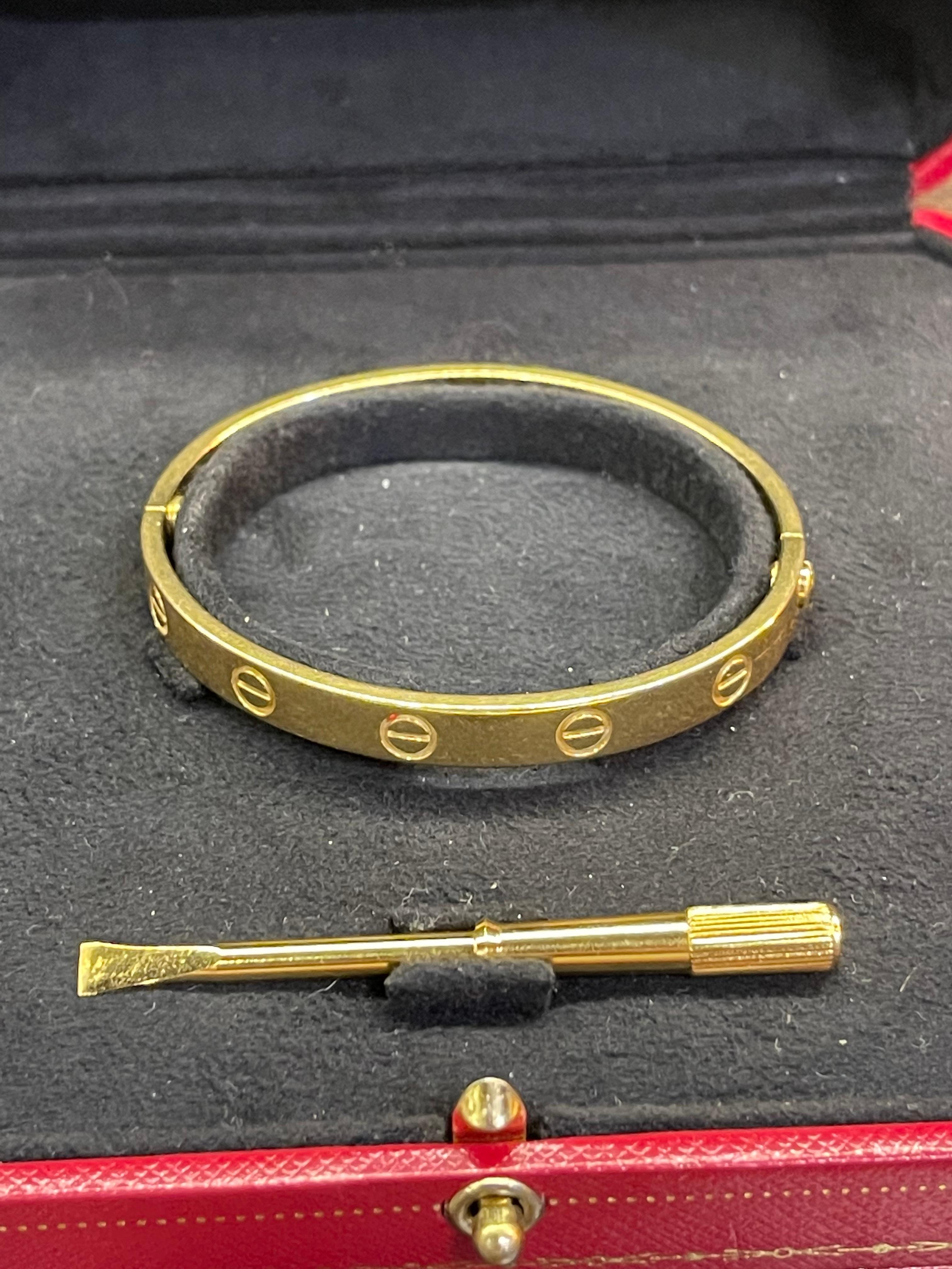 Vintage 2000s Cartier Yellow Gold 18K Love Bracelet Size 16 1