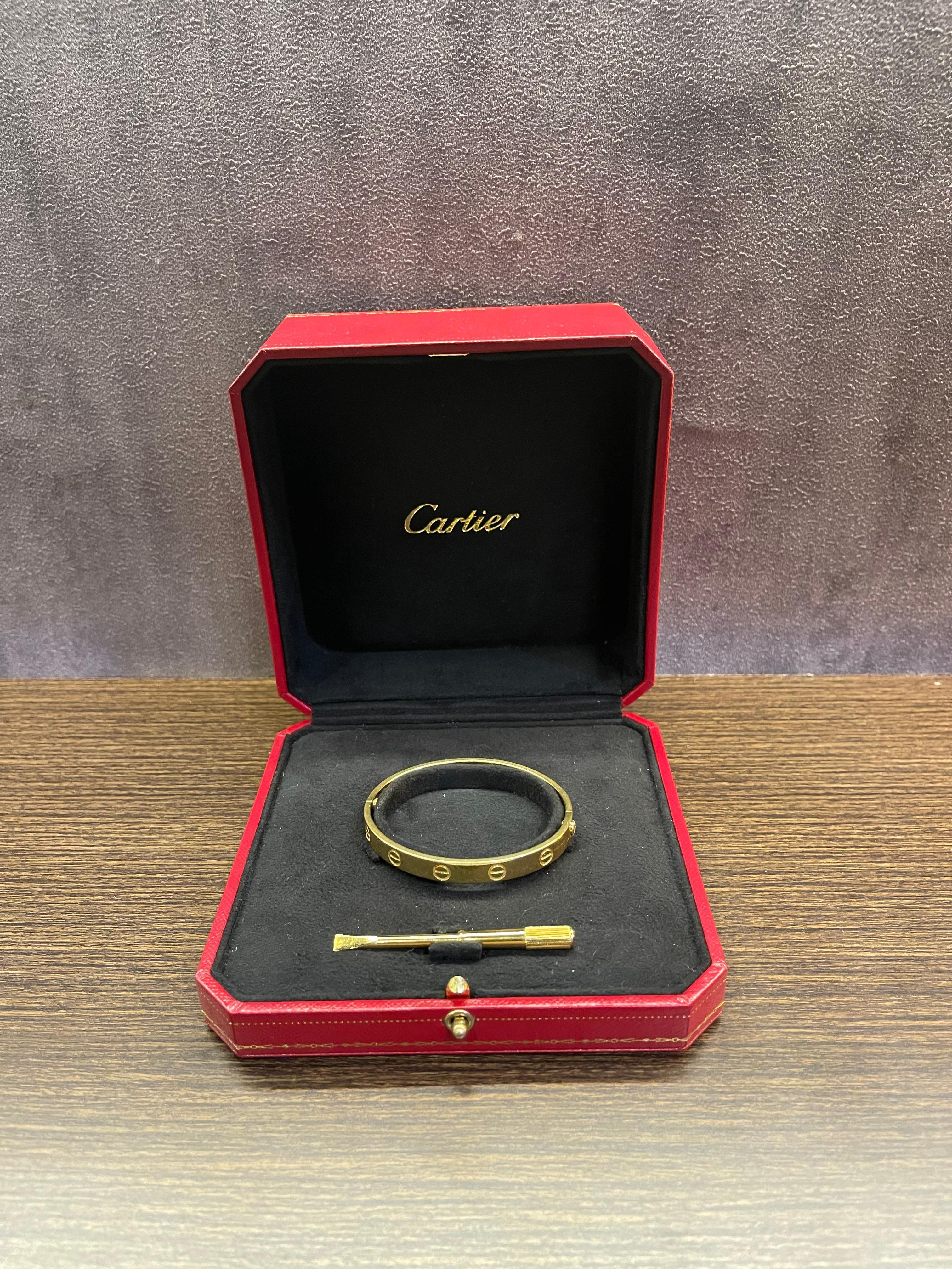 Vintage 2000s Cartier Yellow Gold 18K Love Bracelet Size 16 2