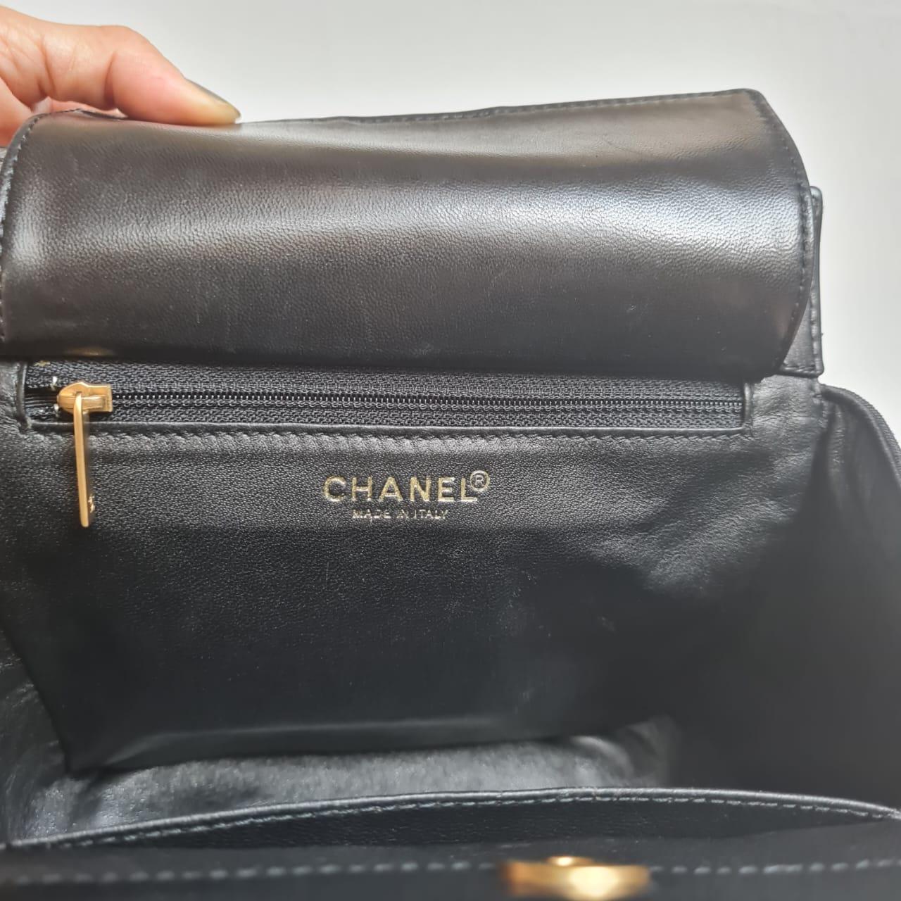 Vintage 2000s Chanel Black Jersey Chocolate Bar Tote Bag 1