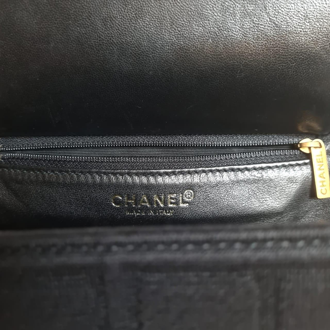 Vintage 2000s Chanel Black Jersey Chocolate Bar Tote Bag 4