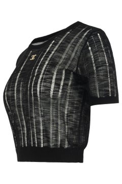Vintage 2000's Chanel Sheer Knit Crystals Top