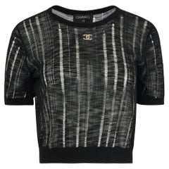 Vintage 2000's Chanel Sheer Knit Crystals Top