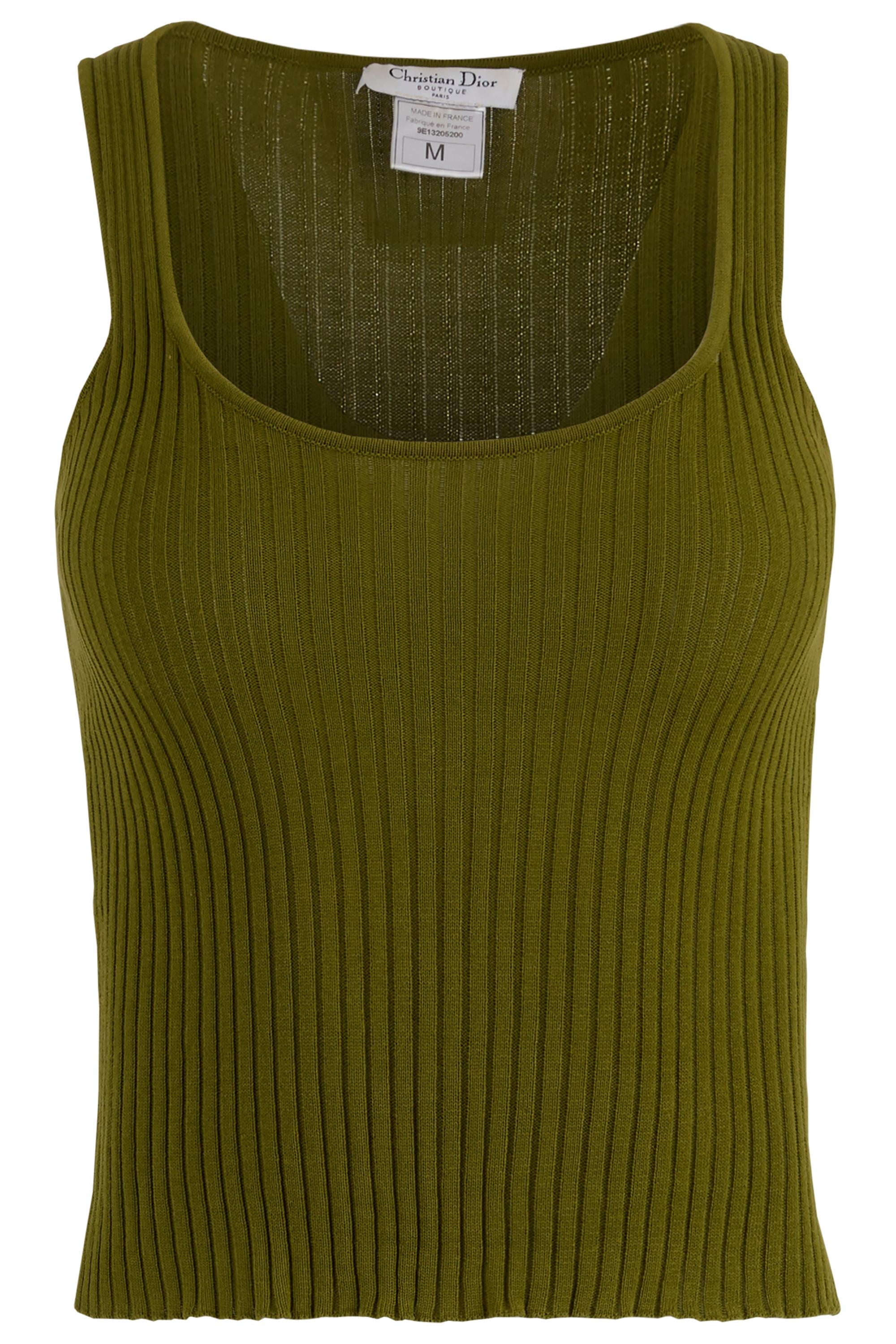 Vintage 2000
s Christian Dior Green Tank Top For Sale