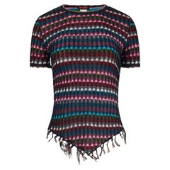 Vintage 2000's Christian Lacroix Crochet Multicoulor Fringe Knit Top