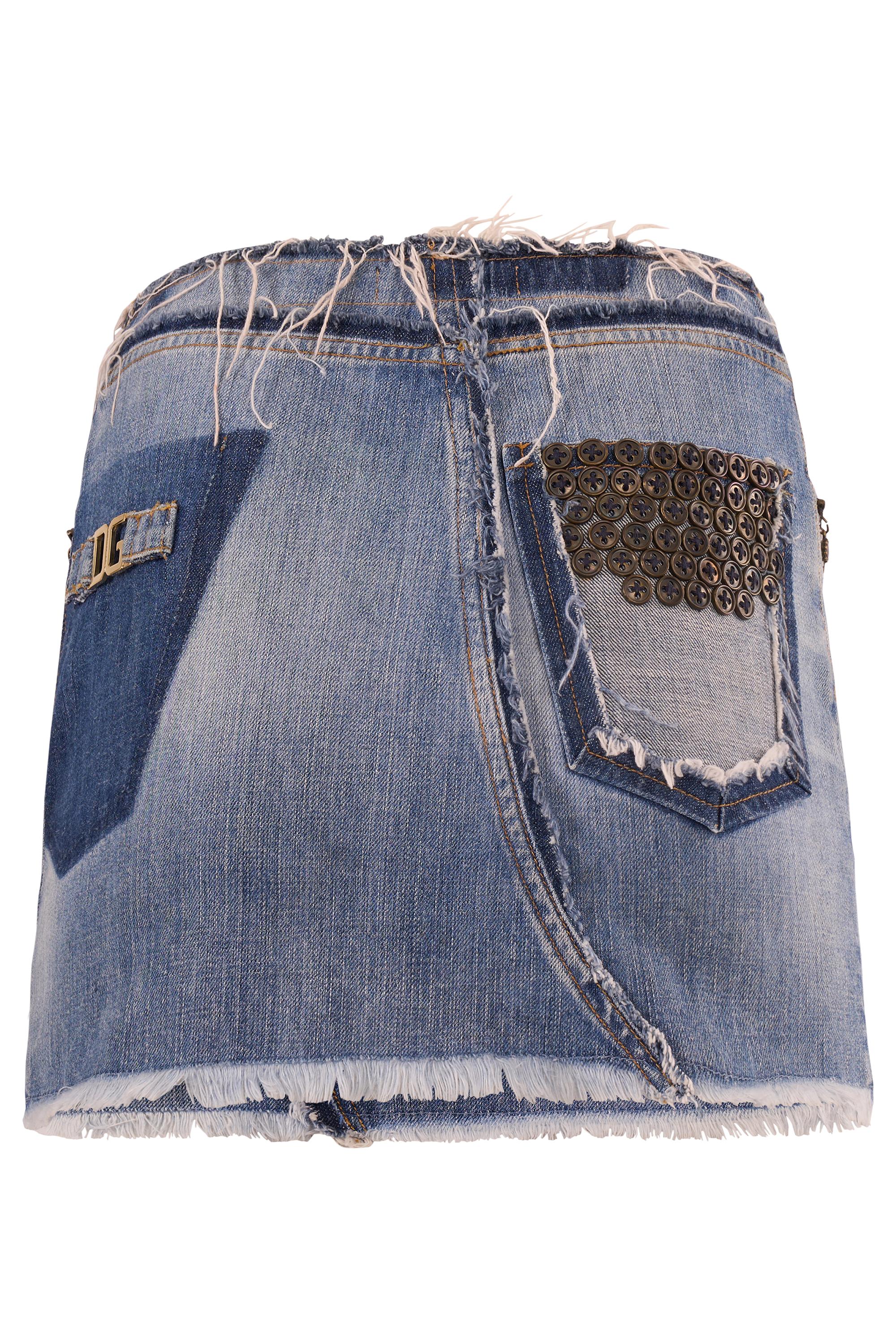 Minifalda vaquera con tachuelas Dolce & Gabbana vintage años 2000 en Excelente estado para la venta en London, GB