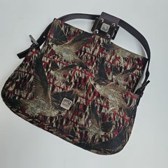 Vintage 2000s Fendi Bird Printed Canvas Baguette Bag