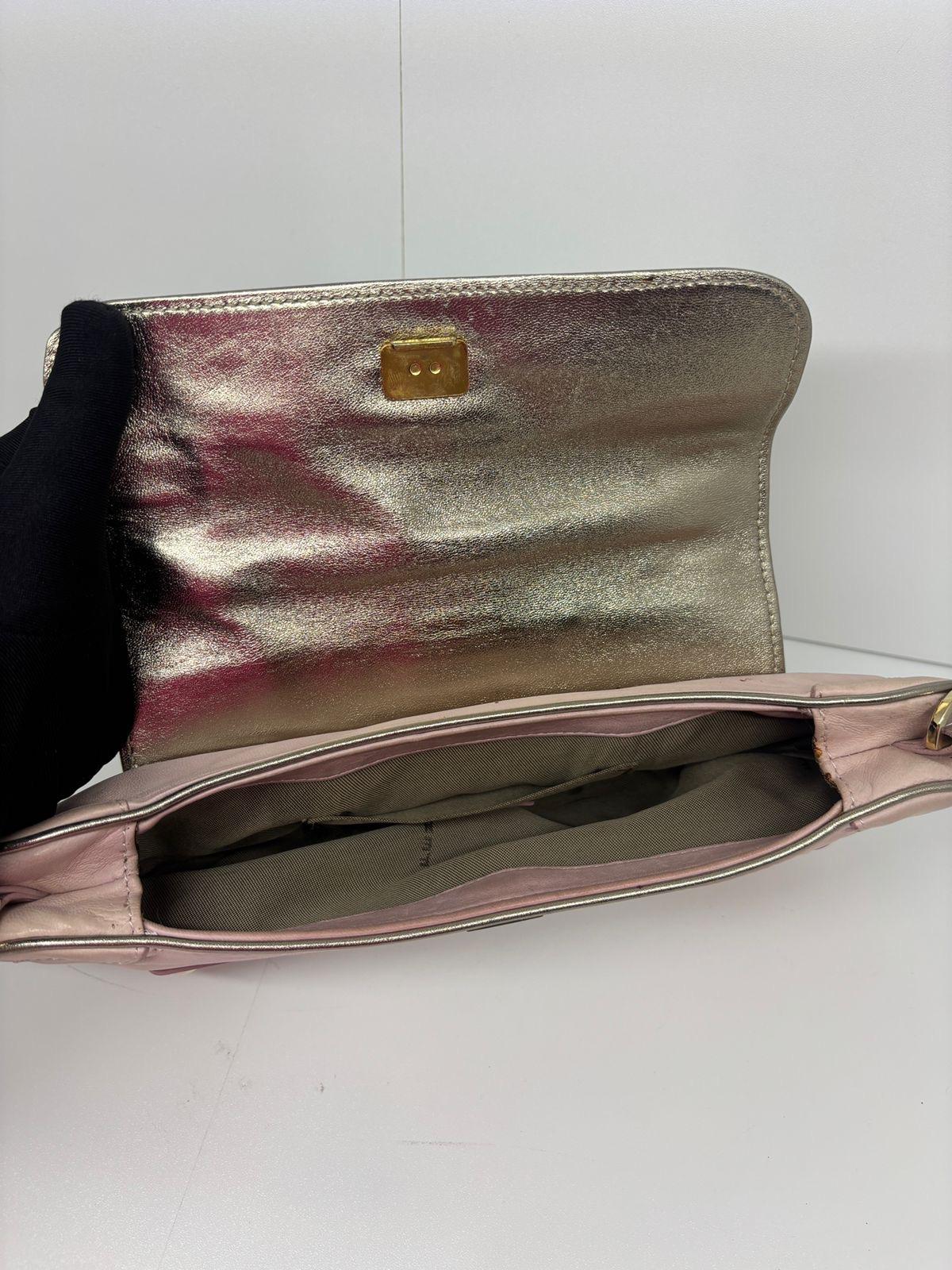 Vintage 2000s Fendi Dusty Pink Mini Vanity Mirror Shoulder Bag For Sale 5