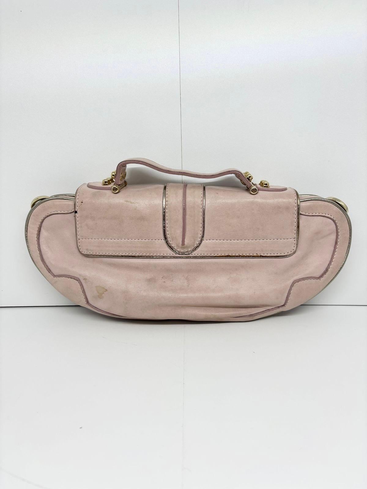 Vintage 2000s Fendi Dusty Pink Mini Vanity Mirror Shoulder Bag For Sale 2