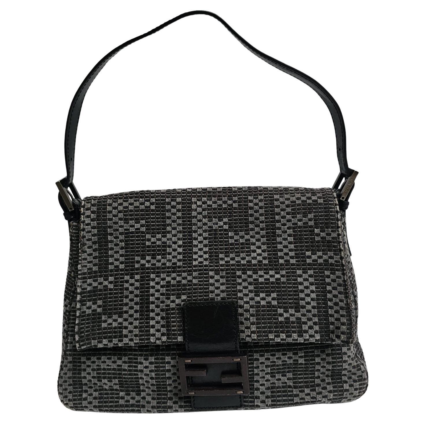 Borsa Fendi FF in tela Mama Baguette vintage degli anni 2000