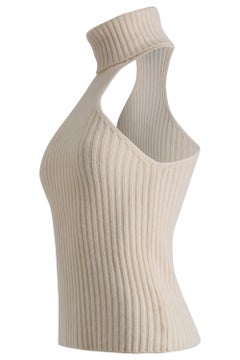 Vintage 2000's Gucci Cream Cashmere Roll Neck Top