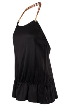 Vintage 2000's Iceberg Black Silk Python Halter Top