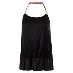 Vintage 2000's Iceberg Black Silk Python Halter Top