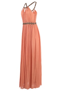 Vintage 2000's John Galliano Peach Chiffon Dress