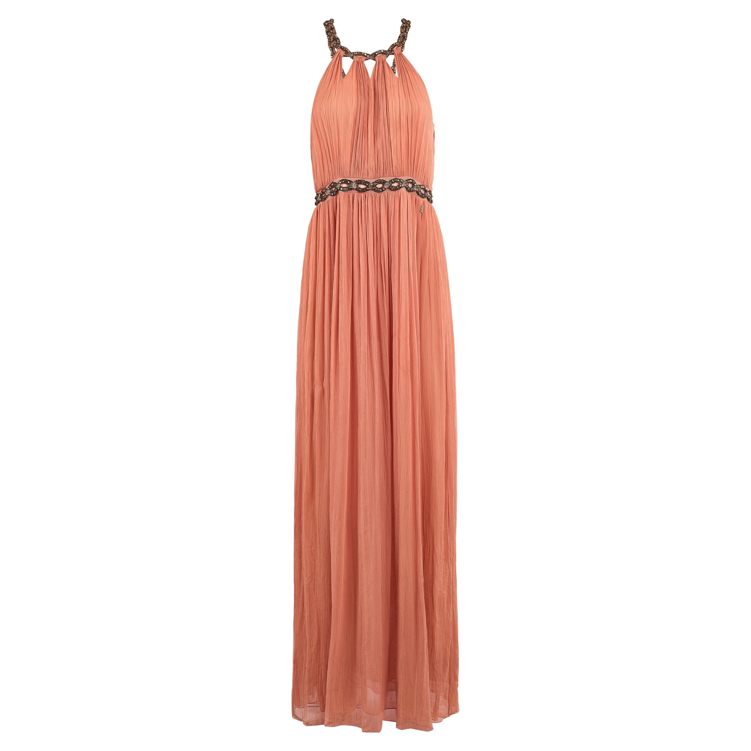 Vintage 2000's John Galliano Peach Chiffon Dress