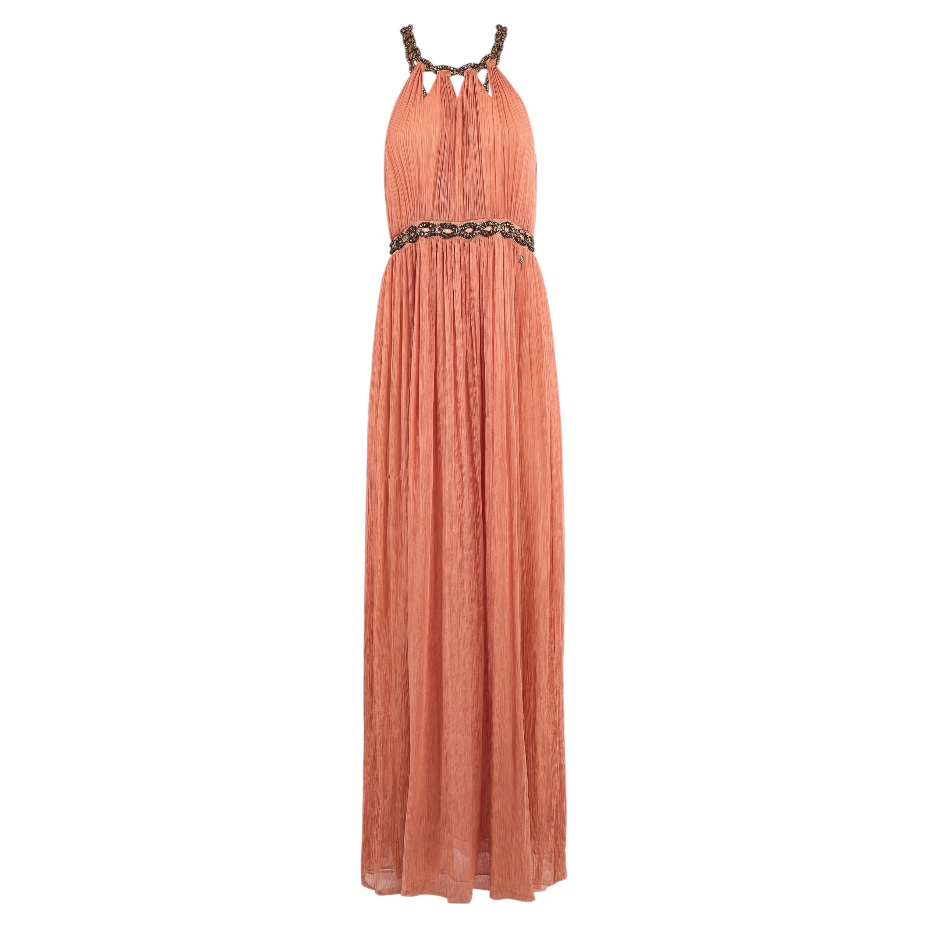 Vintage 2000's John Galliano Peach Chiffon Dress