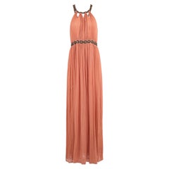 Vintage 2000's John Galliano Peach Chiffon Dress