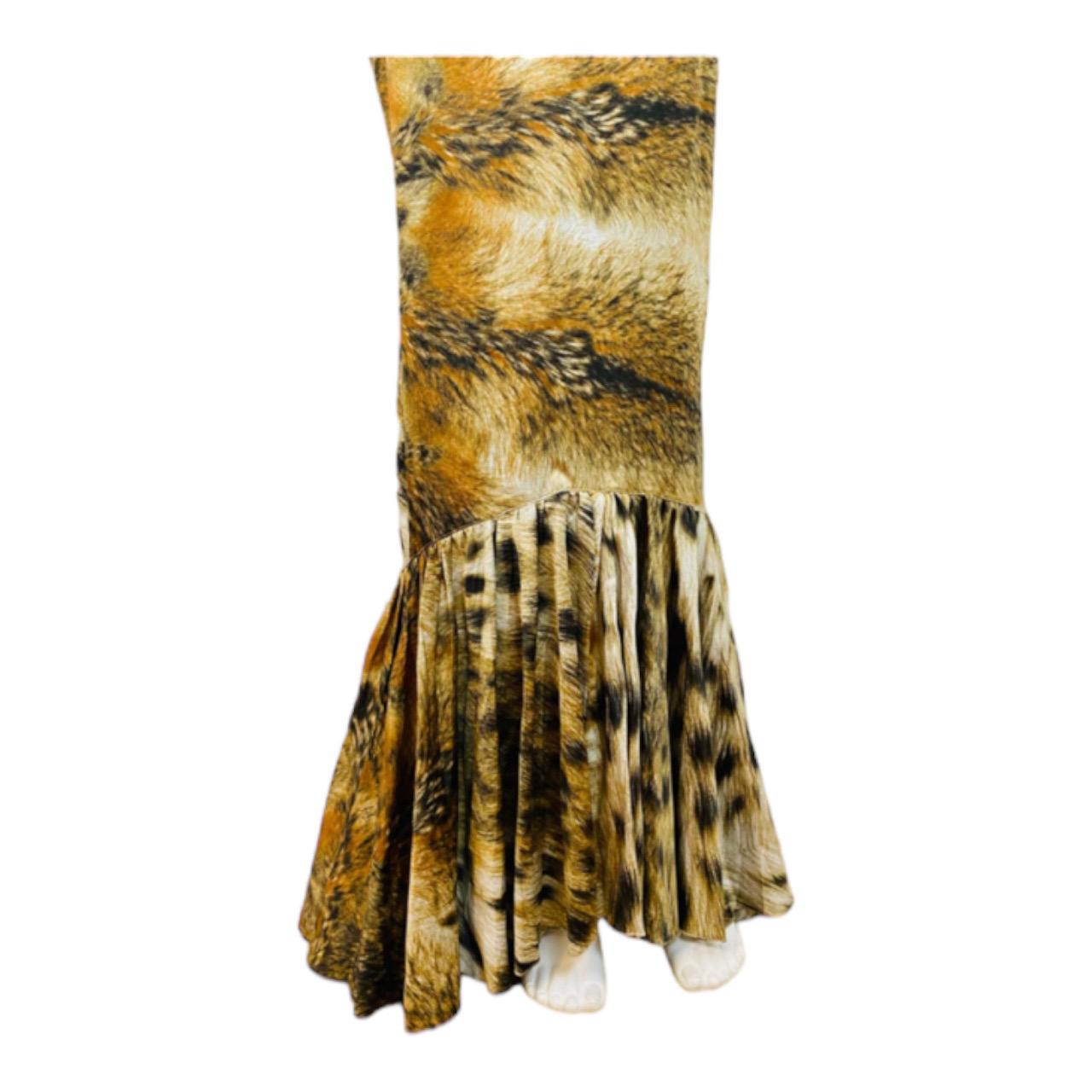 Women's Vintage 2000s Just Cavalli Roberto Cavalli Cheetah Animal Print Maxi Dress Gown For Sale