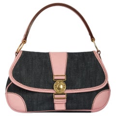 Vintage 2000's Miu Miu Denim Pink Hobo Shoulder Bag