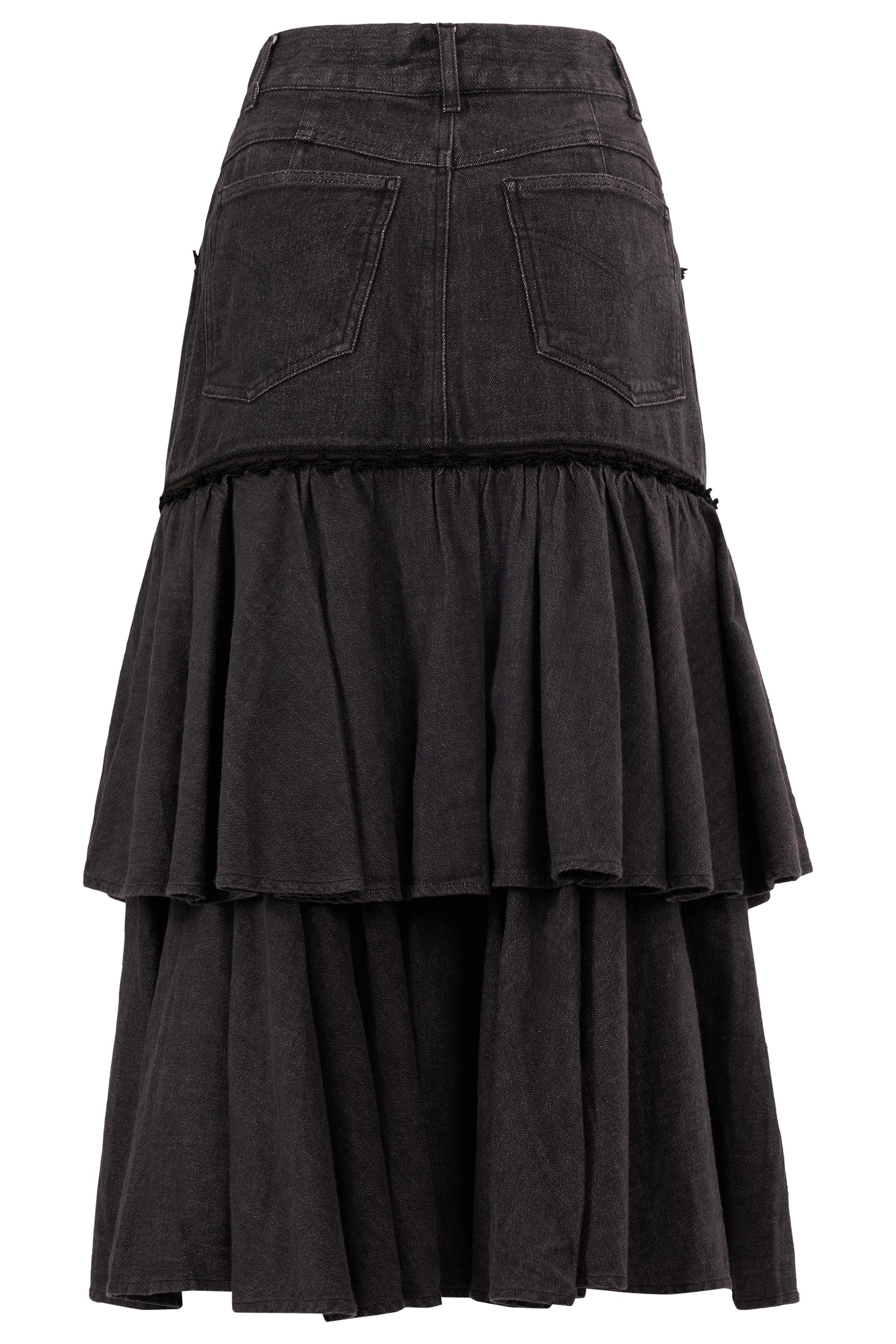 Maxifalda vaquera gris oscuro Moschino vintage años 2000 en Excelente estado para la venta en London, GB