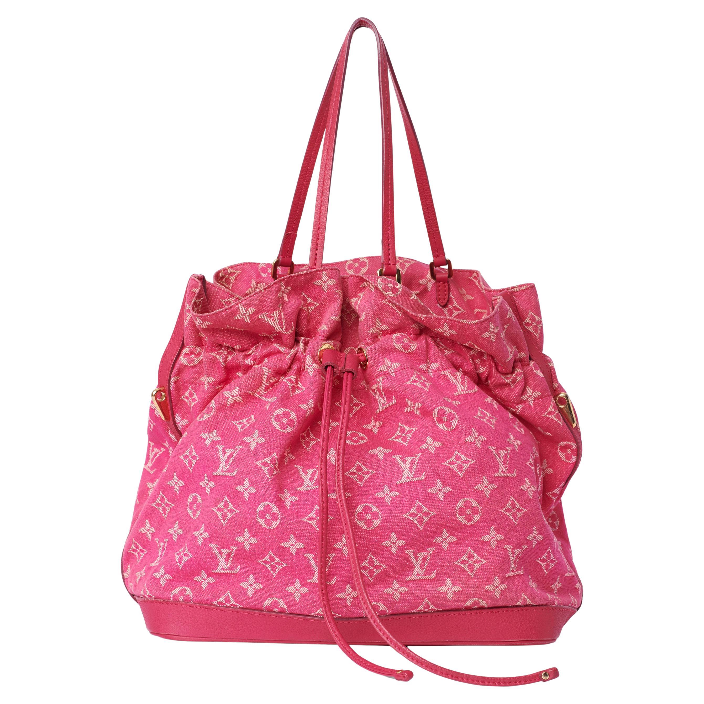 Bolso Cubo Monograma Denim Rosa Vintage Años 2000