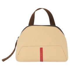 Vintage 2000
s Prada Beige Canvas Mini Top Handle Pouch