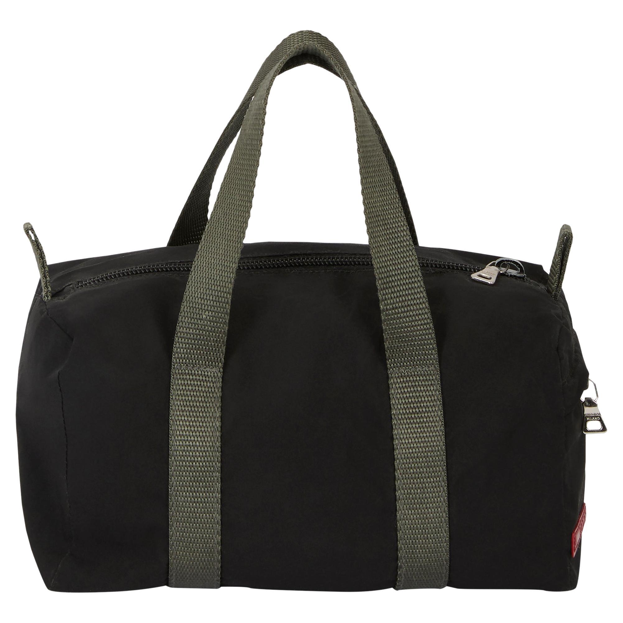 Vintage 2000
s Prada Black Nylon Mini Duffle Tote