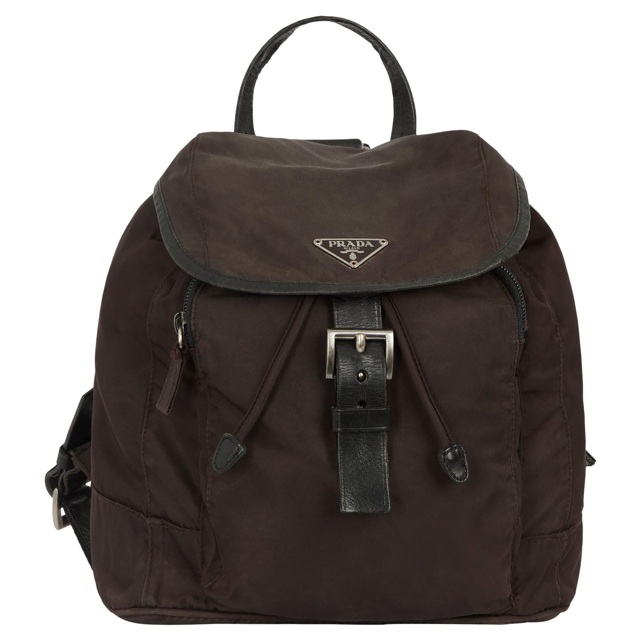 Vintage 2000
s Prada Brown Nylon Backpack