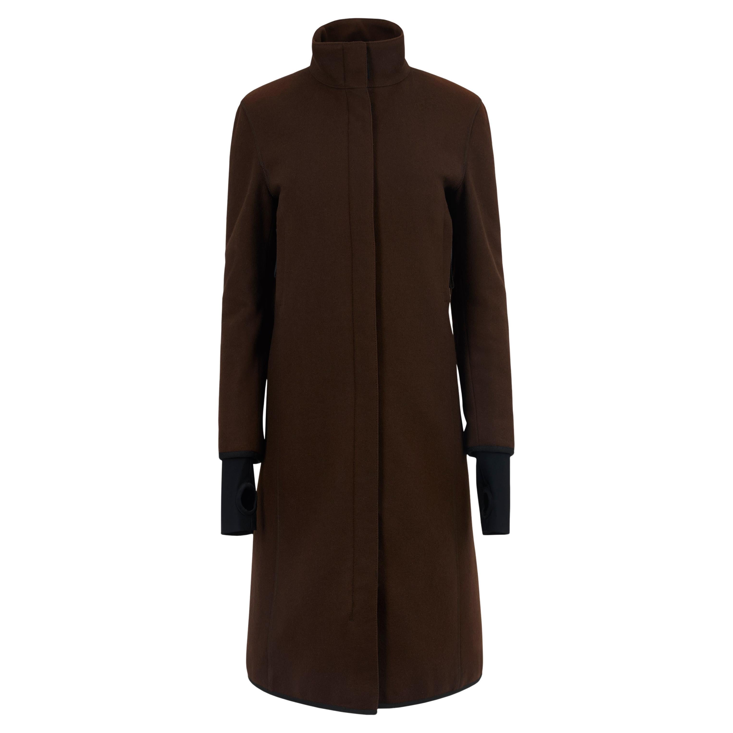 Vintage 2000's Prada Brown Wool Coat en vente