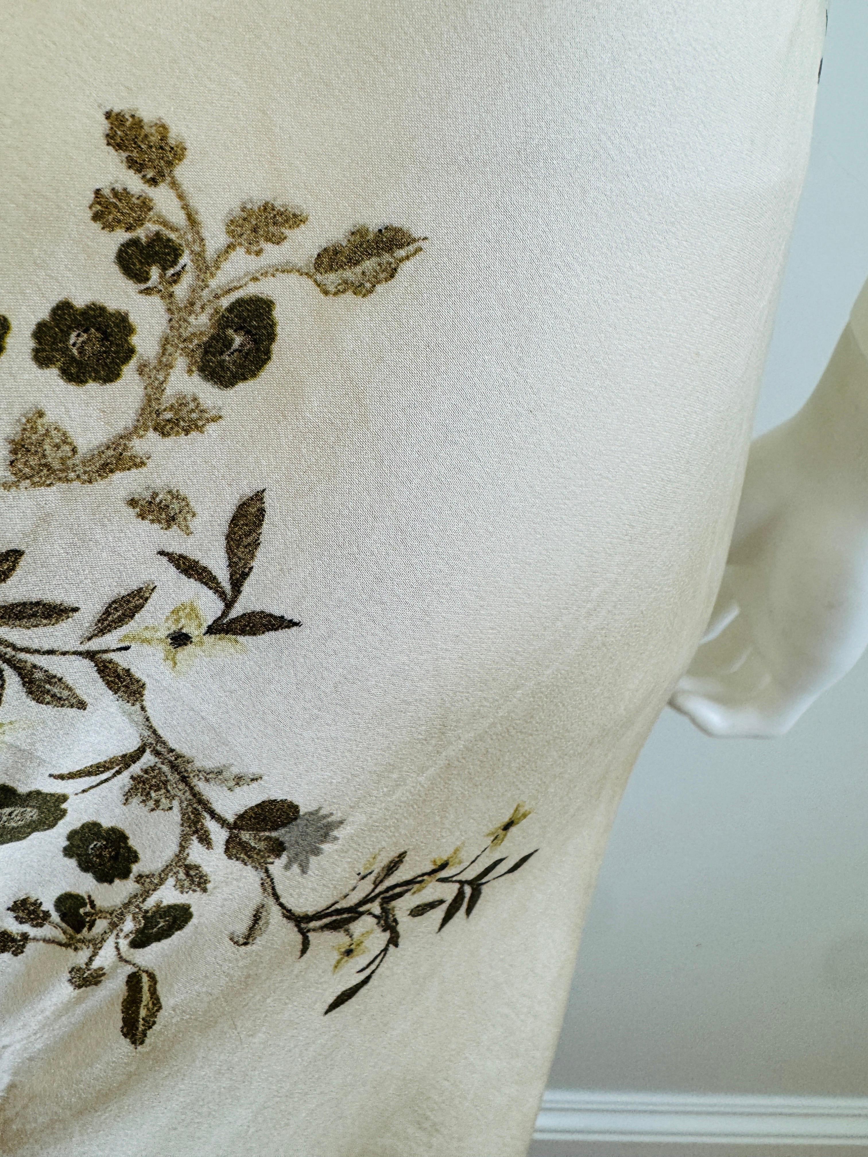 Vintage 2000s Roberto Cavalli Maxi Floral Bias Silk Slip Dress Mermaid Wedding 8