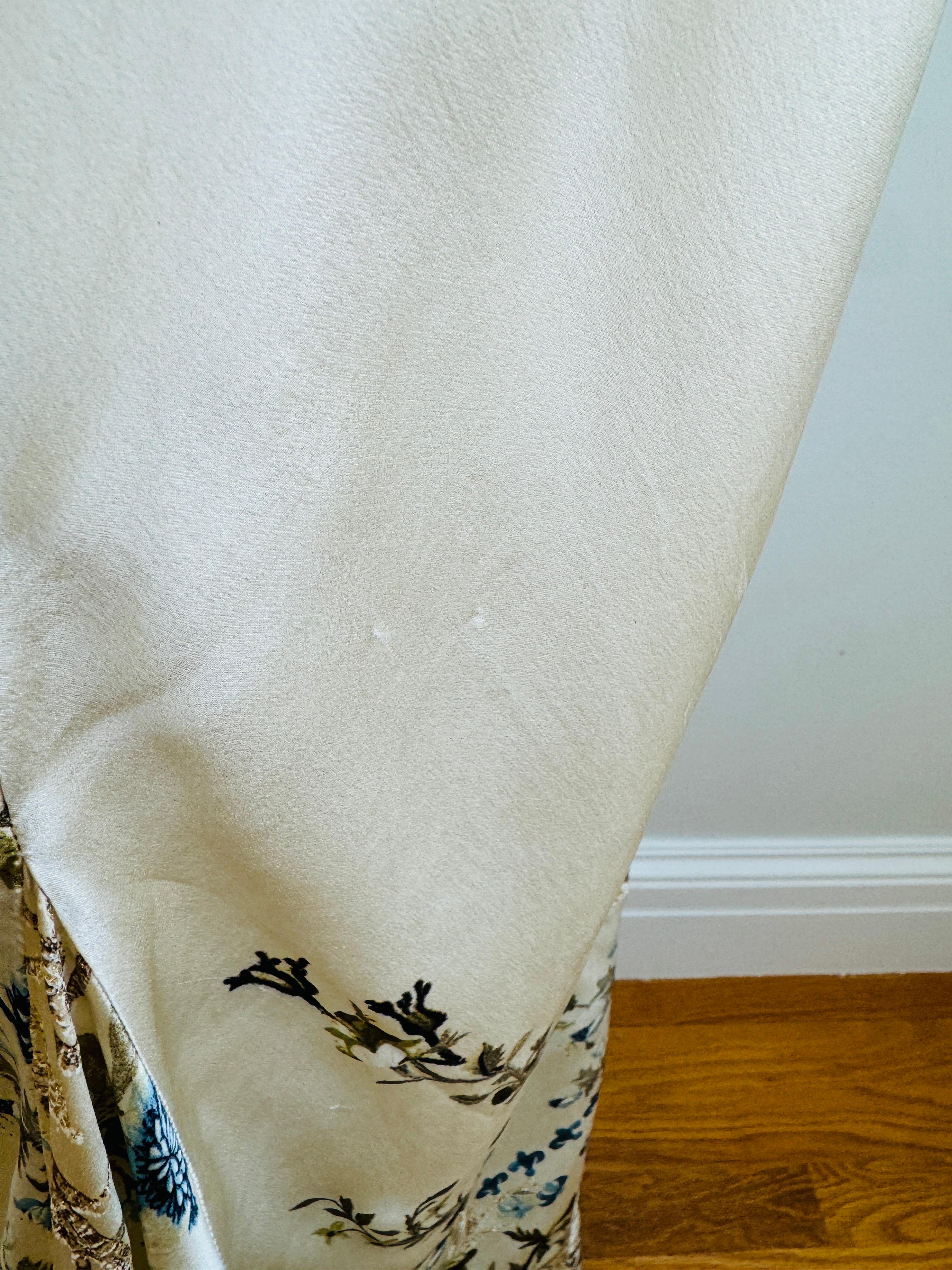 Vintage 2000s Roberto Cavalli Maxi Floral Bias Silk Slip Dress Mermaid Wedding 9