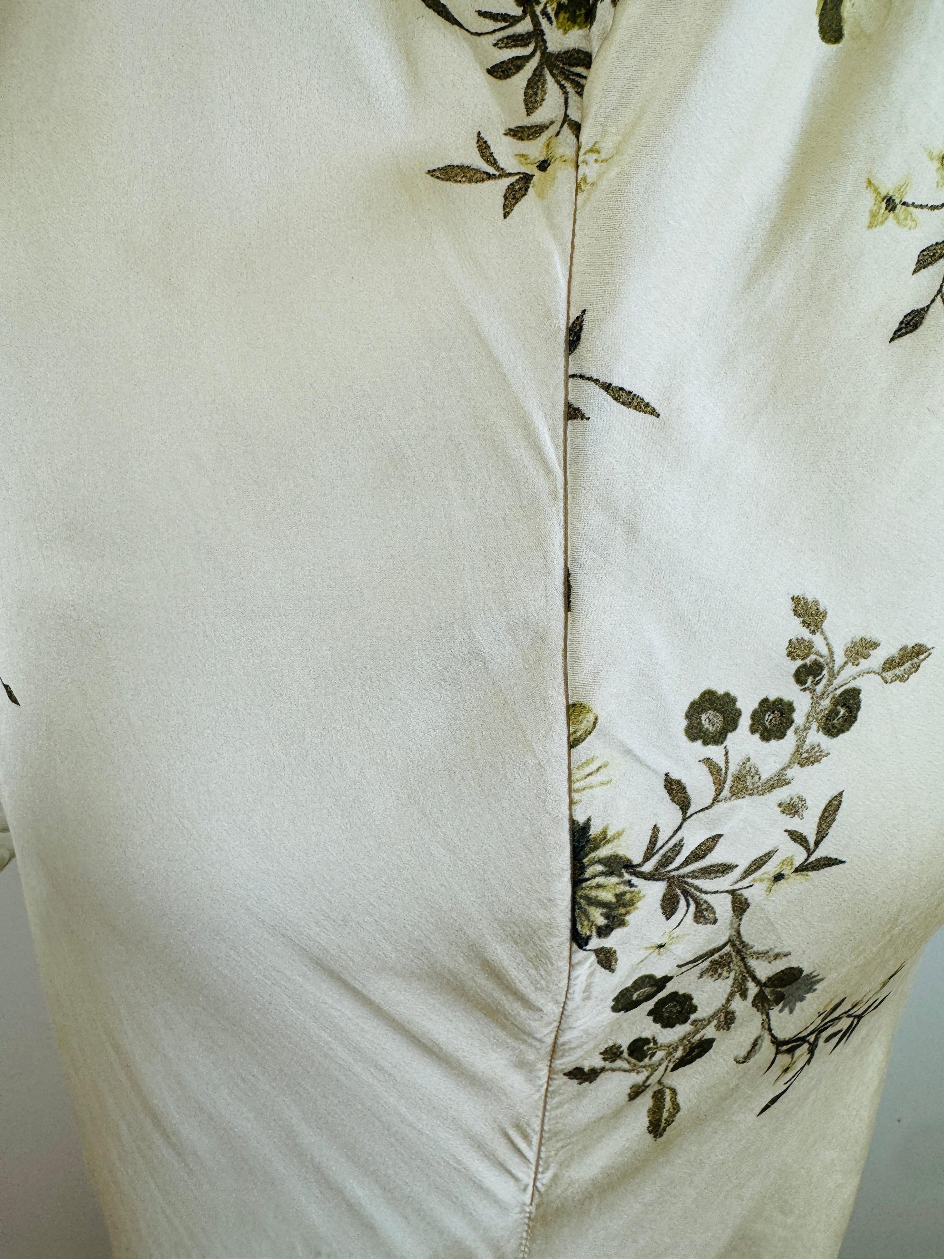 Vintage 2000s Roberto Cavalli Maxi Floral Bias Silk Slip Dress Mermaid Wedding 11