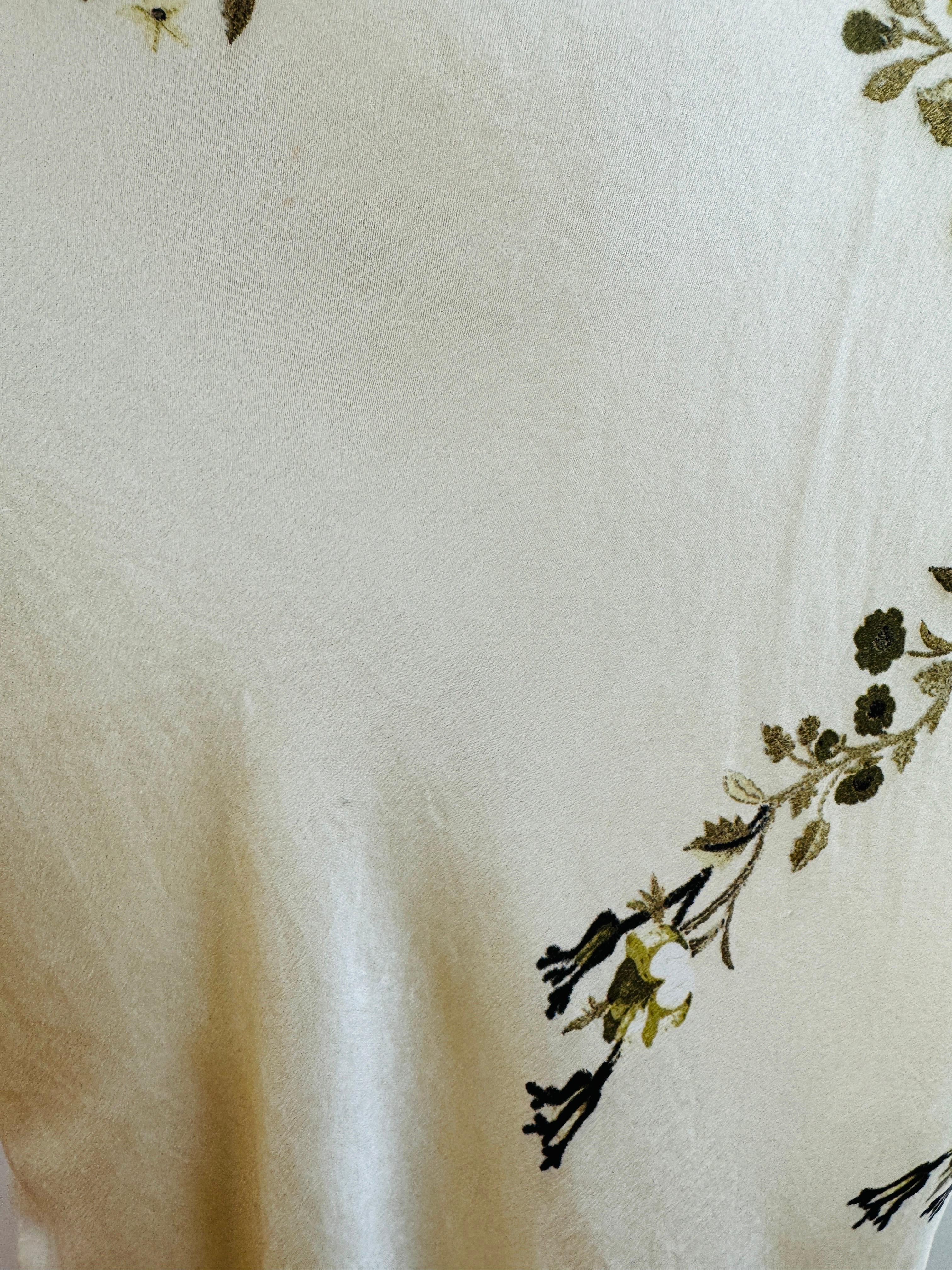 Vintage 2000s Roberto Cavalli Maxi Floral Bias Silk Slip Dress Mermaid Wedding 13