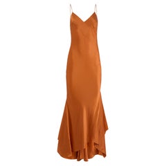 Vintage 2000's Roberto Cavalli Orange Silk Mermaid Gown