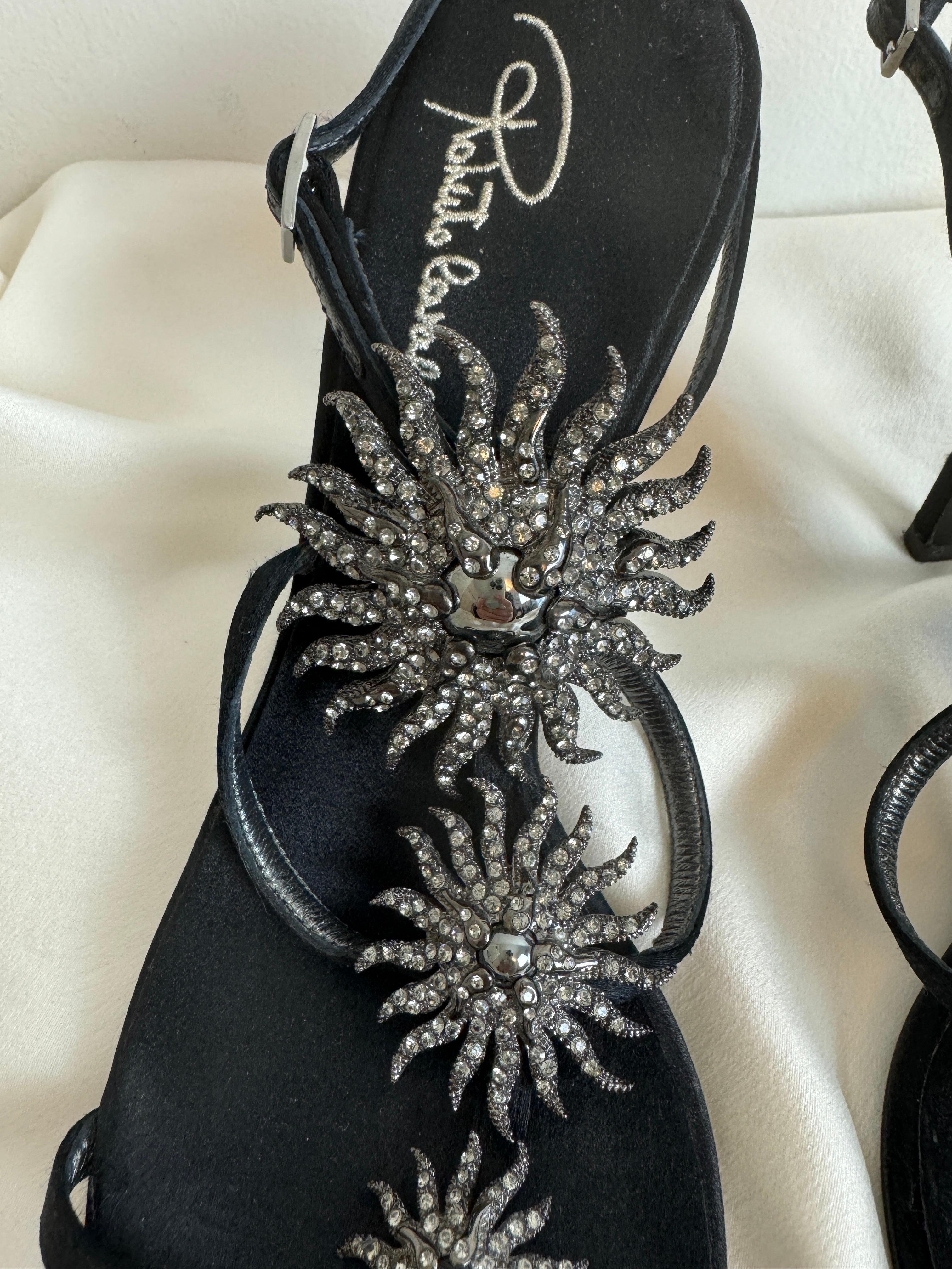 Vintage 2000er Roberto Cavalli Starburst Emaille Strass Heels Schuhe mit Absatz, Vintage 2