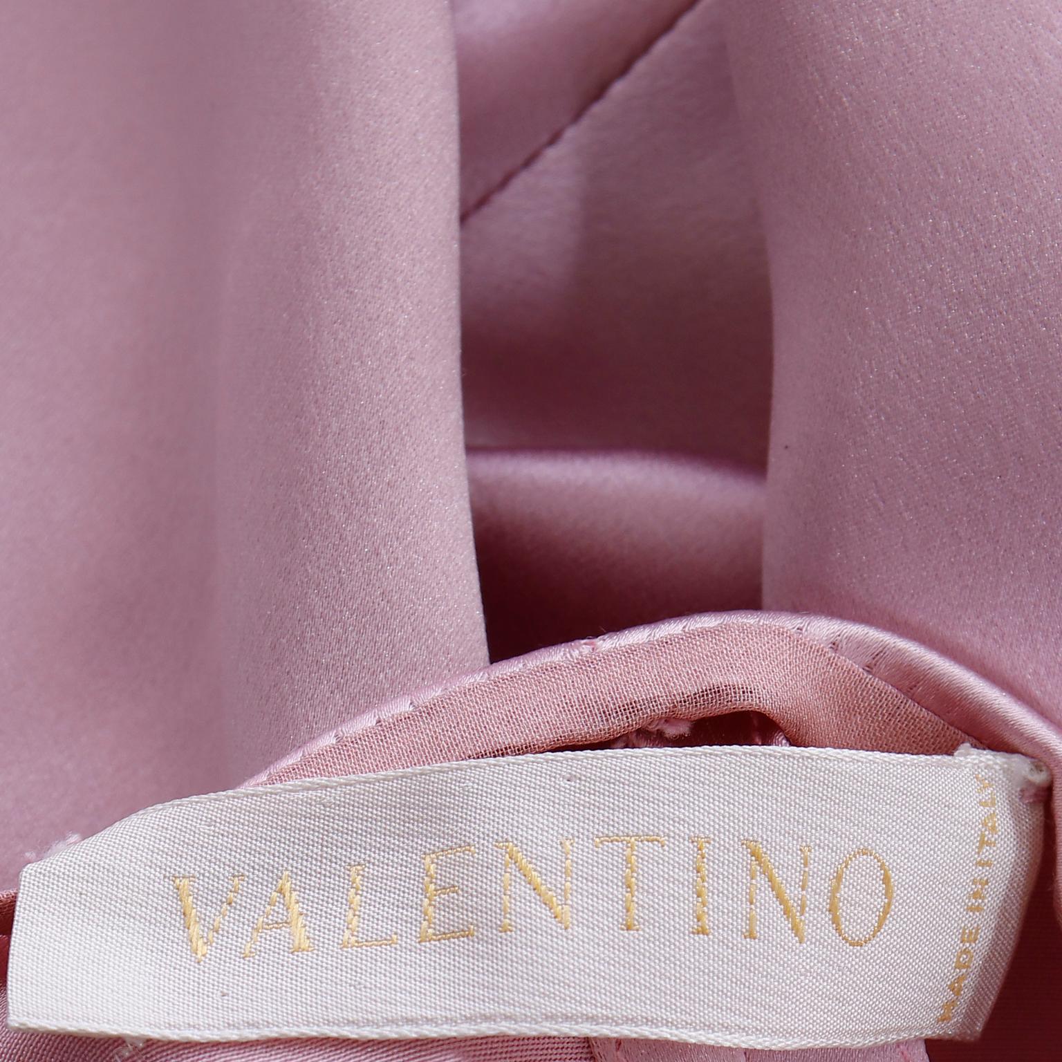 Vintage 2000s Valentino Garavani Y2K Low Waist Pink Silk Skirt For Sale 2