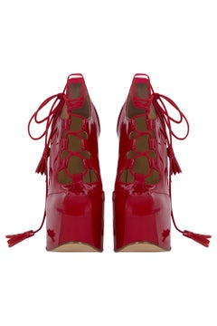 Vintage 2000's Vivienne Westwood Red Patent Leather Ghillie Heels