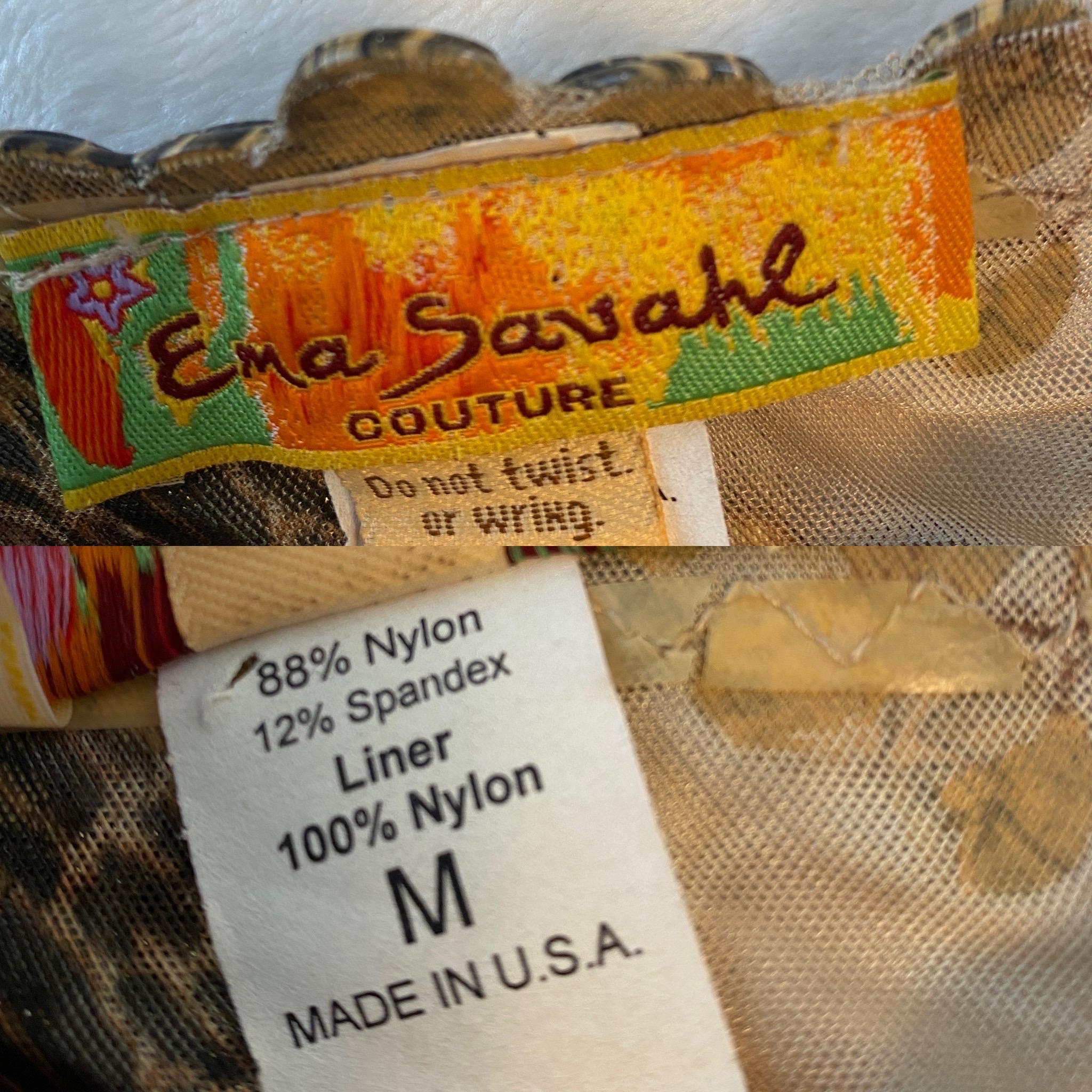 Vintage 2000s Y2K Ema Savahl Animal Leopard Print Lace Up Mini Dress Flowers  For Sale 5