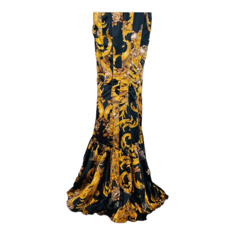Vintage 2000s Y2K Just Cavalli Roberto Cavalli Black Gold Baroque Dress Gown at 1stDibs Vintage 2000s Y2K Just Cavalli Roberto Cavalli Black Gold Baroque Dress Gown at 1stDibs