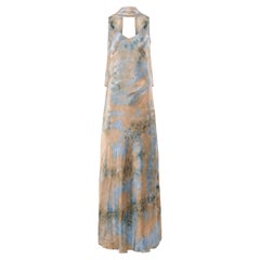 Vintage 2000's Yves Calin Tie-Dye Silk Print Maxi Dress