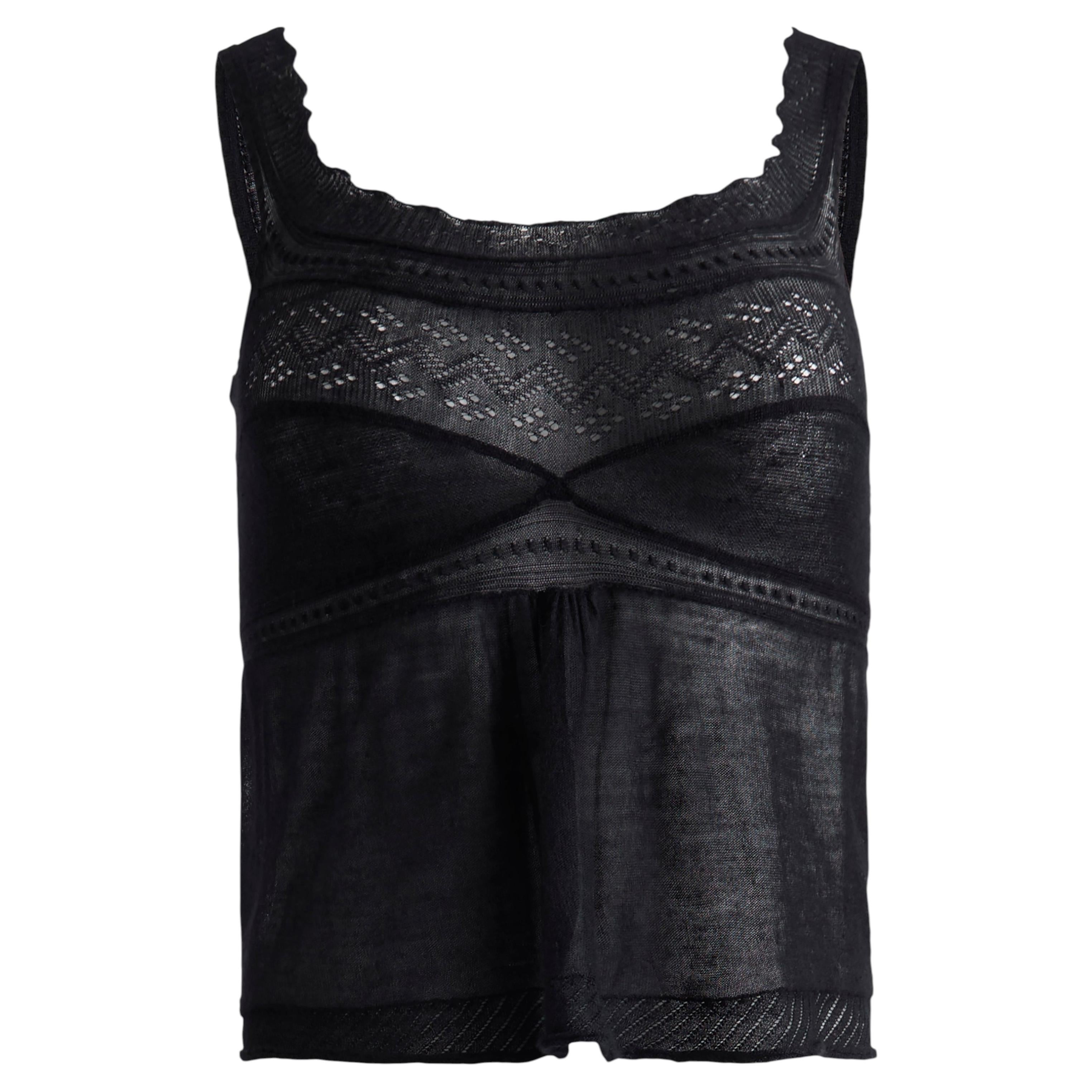 Pre-owned Saint Laurent Vintage 2000's Yves Black Cashmere Tank Top